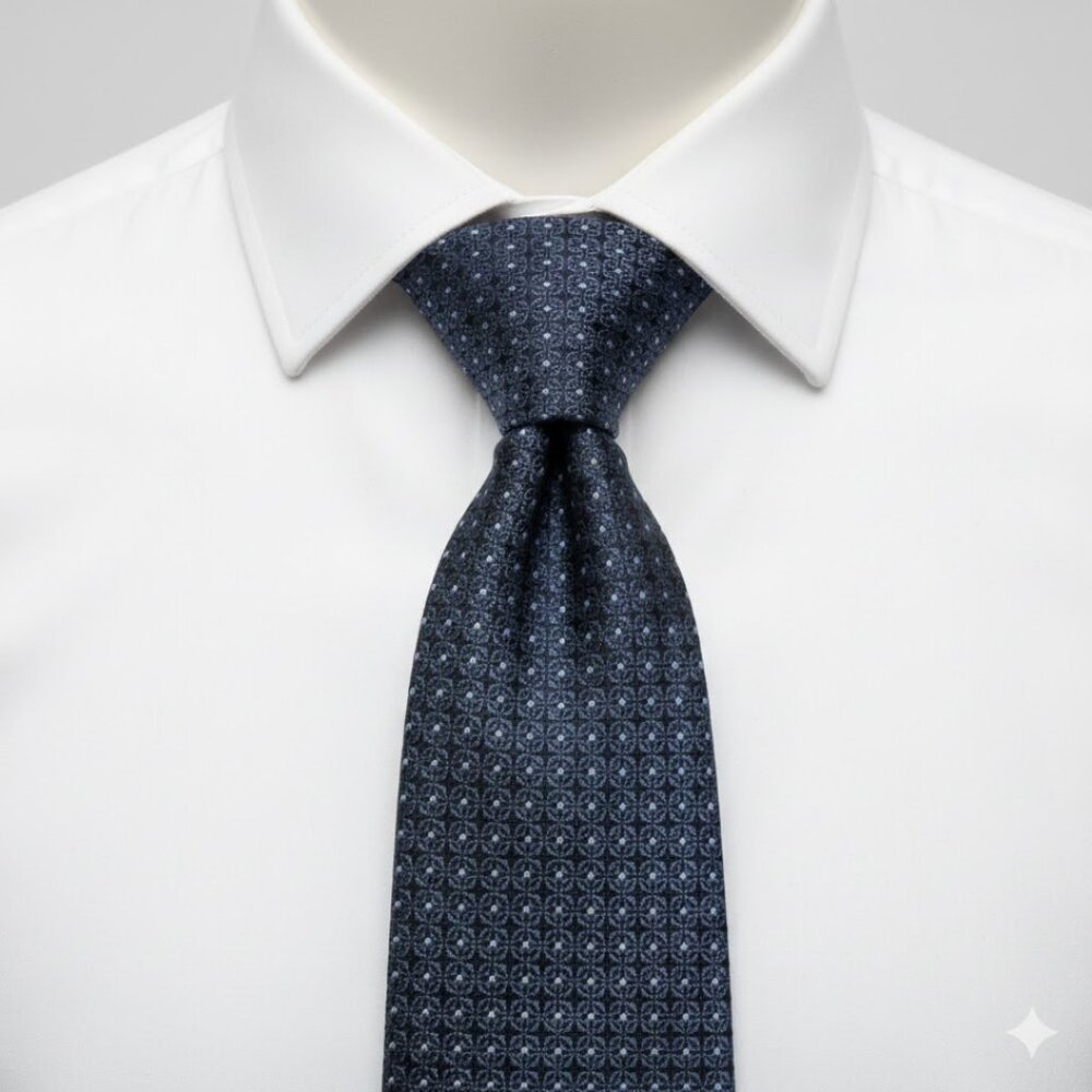 Perry Ellis Silk Tie Geometric Blue Tall Long 3.5" x 70"